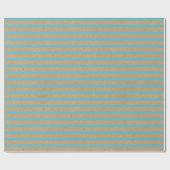 Aquamarine blaugrüne Linien Imitate Rustikale Brau Geschenkpapier (Flach)