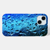 Aquamarine blaugrüne Shiny Wet Slick Raindrops Case-Mate iPhone Hülle (Rückseite (Horizontal))