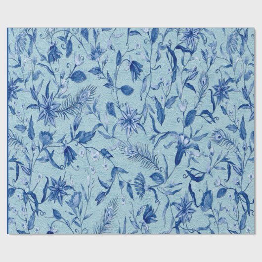 Aquamarine Blautönen auf einer Skulpturenstruktur Geschenkpapier (Flach)