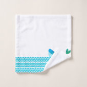 Aquamarine Blauwal-Waves Badhandtuch Set (Waschlappen)