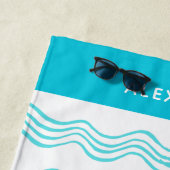 Aquamarine Blauwale und Waves Beach Handtuch (Beispiel)