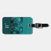 Aquamarine Blockstreifen Gepäckanhänger (Vorderseite horizontal)