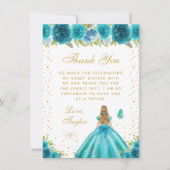 Aquamarine Blonde Hair Princess 16 . Geburtstag Dankeskarte (Vorderseite)