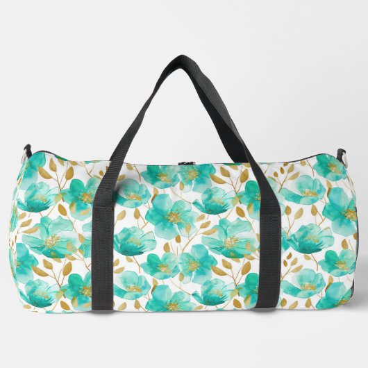 Aquamarine Blossom Travel Duffel Bag Duffle Bag (Vorderseite)