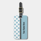 Aquamarine Blue and White Polka Dot Gepäckmarke Gepäckanhänger (Vorderseite vertikal)