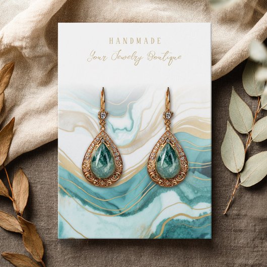 Aquamarine Blue Aqua Gold Agate Display Cards samm