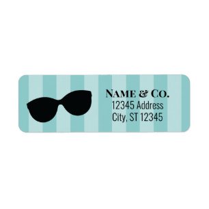 Aquamarine Blue & Black Return-Adresse