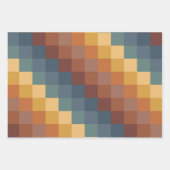 AQUAMARINE BLUE BROWN TAN YELLOW FALL AUTUMN PATTE GESCHENKPAPIER SET (Vorderseite 3)