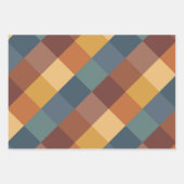 AQUAMARINE BLUE BROWN TAN YELLOW FALL AUTUMN PATTE GESCHENKPAPIER SET (Vorderseite)