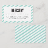 Aquamarine Blue Carnival Streifen Registrierungska Begleitkarte (Vorne/Hinten)