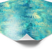 Aquamarine Blue Crystal Gel Textur Fotodruck (Ecke)