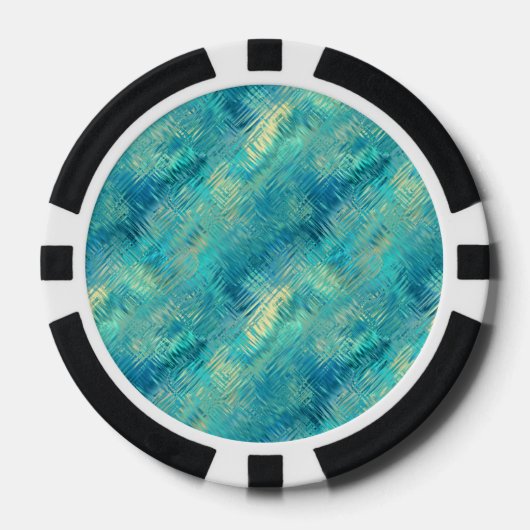 Aquamarine Blue Crystal Gel Textur Pokerchips (Vorderseite)