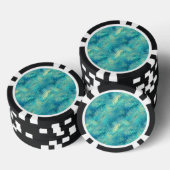 Aquamarine Blue Crystal Gel Textur Pokerchips (Stapel)