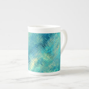 Aquamarine Blue Crystal Gel Textur Porzellantasse