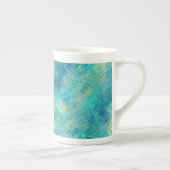 Aquamarine Blue Crystal Gel Textur Porzellantasse (Rechts)