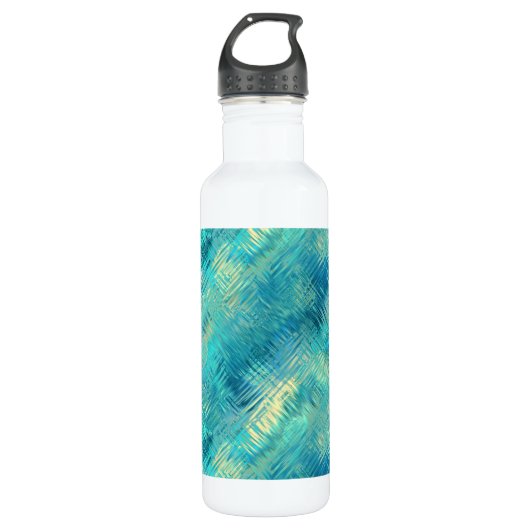 Aquamarine Blue Crystal Gel Textur Trinkflasche (Vorderseite)