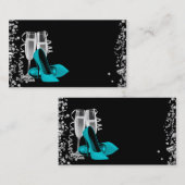 Aquamarine Blue High Heel Shoel Visitenkarten Visitenkarte (Vorne/Hinten)