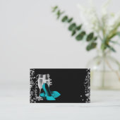 Aquamarine Blue High Heel Shoel Visitenkarten Visitenkarte (Stehend Vorderseite)
