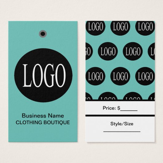 Aquamarine Blue-Logo-Tags (Vorne & Hinten)