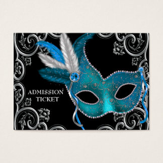 Aquamarine Blue Masquerade Party Eintrittskarten