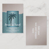 Aquamarine Blue Palm Tree Visitenkarten Visitenkarte (Vorne/Hinten)
