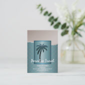 Aquamarine Blue Palm Tree Visitenkarten Visitenkarte (Stehend Vorderseite)