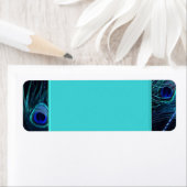 Aquamarine Blue Peacock Address Labels (Insitu)