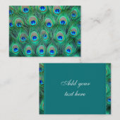 Aquamarine Blue Peacock Business Cards Visitenkarte (Vorne/Hinten)