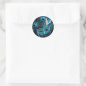 Aquamarine Blue Peacock Masquerade Party Stickers (Tasche)