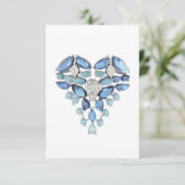 Aquamarine Blue silber Diamant Herzlichen Dank Dankeskarte (Stehend Vorderseite)