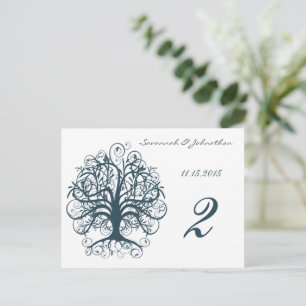 Aquamarine Blue Swirl Tischnummer Cards