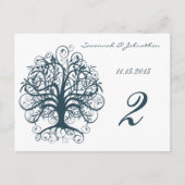 Aquamarine Blue Swirl Tischnummer Cards (Vorderseite)