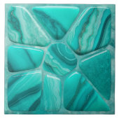 Aquamarine Blume Abstrakt Celli Art Collection Fliese (Vorderseite)