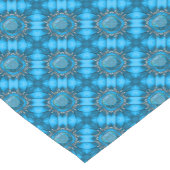 Aquamarine Blume aus blauem Metall mit Edelmetallm Kurzer Tischläufer (Ecke)