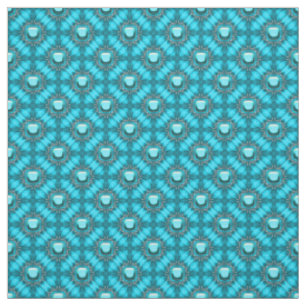 Aquamarine Blume aus blauem Metall mit Edelmetallm Stoff