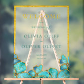 Aquamarine Blume Begrüßung Acrylschild (Neutral)