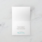 Aquamarine Blume Cross First Communation Vielen Da Dankeskarte (Innenseite)