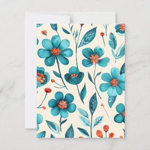 Aquamarine Blume Feiertagskarte