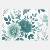 💐 Aquamarine Blume Freude Geschenkpapier Set (Vorderseite 2)