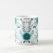 💐 Aquamarine Blume Freude Kaffeetasse (Mittel)