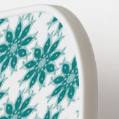 Aquamarine Blume individuelle Name weiß Pickleball Schläger (Linke Seite)