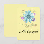 Aquamarine Blume mit I Am ausgerüstete Karte (Vorne/Hinten)