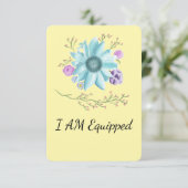 Aquamarine Blume mit I Am ausgerüstete Karte (Stehend Vorderseite)