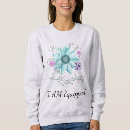 Aquamarine Blume mit Reben Ich bin ausgerüstet Sweatshirt