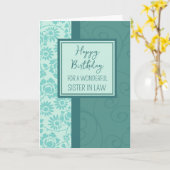 Aquamarine Blume Schwester Jura Geburtstag Karte (Gelbe Blume)