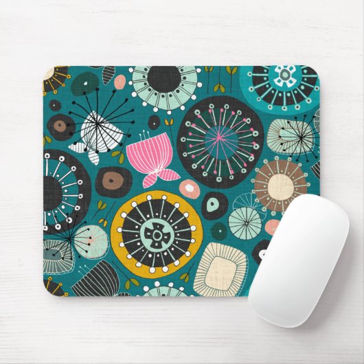 AQUAMARINE BLUMEN MOUSEPAD (Mit Mouse)