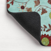 Aquamarine Blumen Mousepad (Ecke)