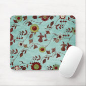 Aquamarine Blumen Mousepad (Mit Mouse)