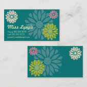 Aquamarine Blumen-Power-Geschäfts-Karten Visitenkarte (Vorne/Hinten)
