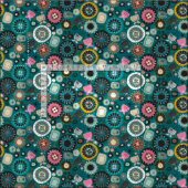 AQUAMARINE BLUMEN STOFF (Kachel)